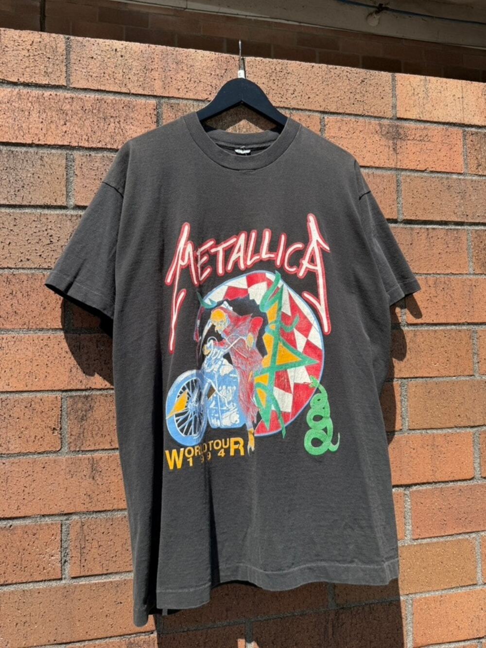 1994 Metallica World Tour 90s Vintage Band Tee Shirt Summer Shit Hits the Sheds